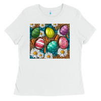 White Easter eggs Ladies Tee - NancyCooperArtShop
