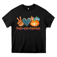 Black peace love pumpkins Heavy Core Tee - AdoDesignShop