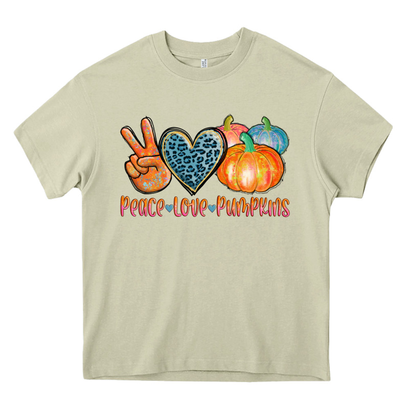 Peace Love Pumpkins Heavy Core Tee by AdoDesignShop | Teevron