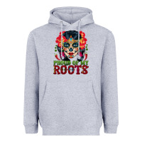Heather Grey sugar skull woman proud of my roots Heavyweight Hoodie - BundleAndBundleShop