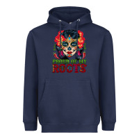 Navy sugar skull woman proud of my roots Heavyweight Hoodie - BundleAndBundleShop