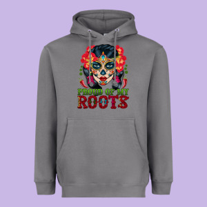 Sugar Skull Woman Proud Of My Roots Heavyweight Hoodie Designed By Bundleandbundleshop