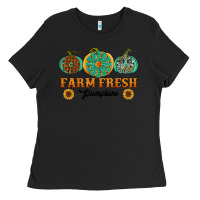 Black Orange glitter pumpkin Ladies Tee - NancyCooperArtShop