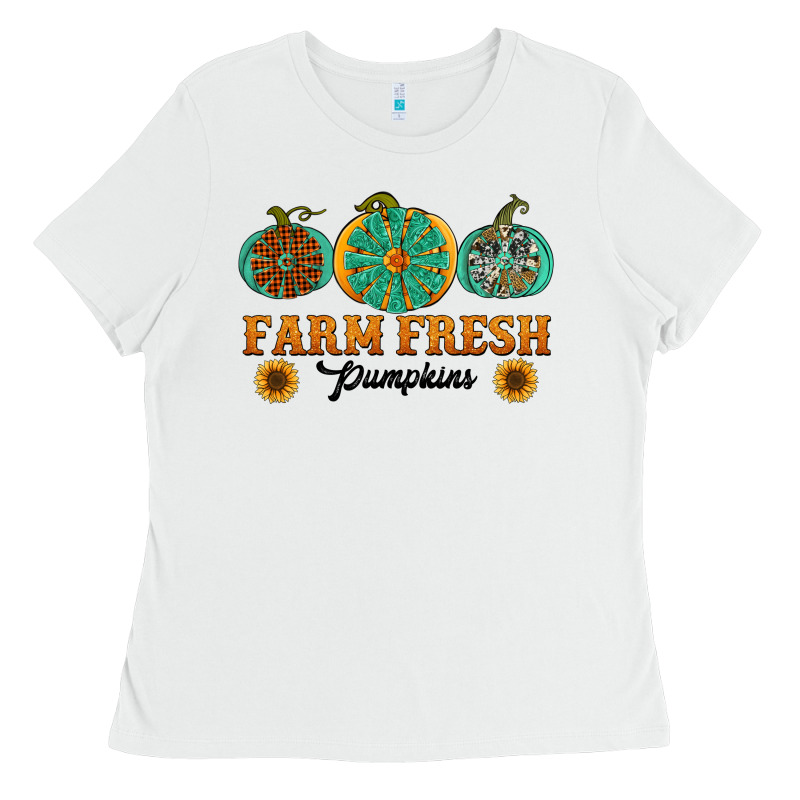Orange Glitter Pumpkin Ladies Tee by NancyCooperArtShop | Teevron
