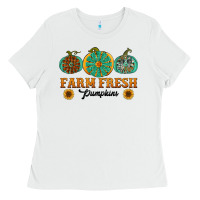 White Orange glitter pumpkin Ladies Tee - NancyCooperArtShop
