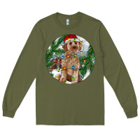 Army Green Cockapoo Christmas Long Sleeve Tee - RanaPortraitStore