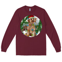 Burgundy Cockapoo Christmas Long Sleeve Tee - RanaPortraitStore