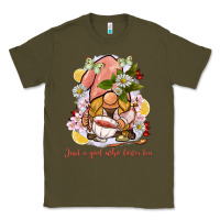 Army Green just a girl who loves tea gnome Classic Tee - BarkalooDesign