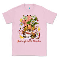 Bubblegum Pink just a girl who loves tea gnome Classic Tee - BarkalooDesign