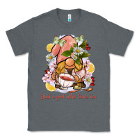 Charcoal Heather just a girl who loves tea gnome Classic Tee - BarkalooDesign