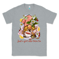 Heather Grey just a girl who loves tea gnome Classic Tee - BarkalooDesign