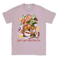 Lilac just a girl who loves tea gnome Classic Tee - BarkalooDesign