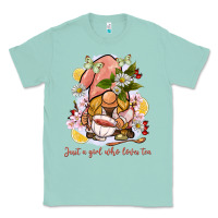 Seafoam just a girl who loves tea gnome Classic Tee - BarkalooDesign