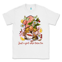 White just a girl who loves tea gnome Classic Tee - BarkalooDesign