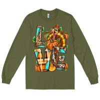 Army Green Love Turkey Thanksgiving Long Sleeve Tee - texasbilliewilder
