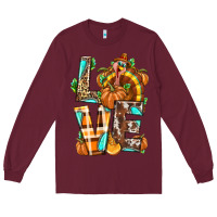 Burgundy Love Turkey Thanksgiving Long Sleeve Tee - texasbilliewilder
