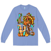 Colony Blue Love Turkey Thanksgiving Long Sleeve Tee - texasbilliewilder
