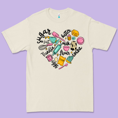 Vanilla Eggs Sugar Cocoa And Kitchen Heart Premium Tee Designed By Maliassmallbusiness