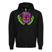 Black Halloween Coffee Cup With Hands Zipper Hoodie - FaDigitalArtStudio