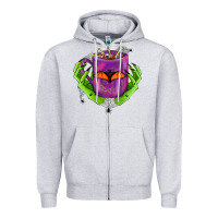 Heather Grey Halloween Coffee Cup With Hands Zipper Hoodie - FaDigitalArtStudio