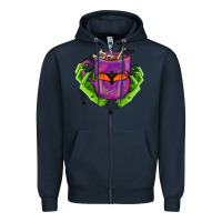 Navy Halloween Coffee Cup With Hands Zipper Hoodie - FaDigitalArtStudio