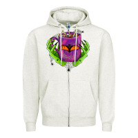 Oatmeal Heather Halloween Coffee Cup With Hands Zipper Hoodie - FaDigitalArtStudio