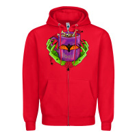 Red Halloween Coffee Cup With Hands Zipper Hoodie - FaDigitalArtStudio