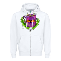 White Halloween Coffee Cup With Hands Zipper Hoodie - FaDigitalArtStudio