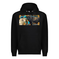 Black Charolais and black angus bull with sunflower and leopard Premium Hoodie - RanaPortraitStore