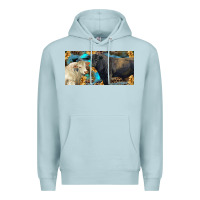 Blue Mist Charolais and black angus bull with sunflower and leopard Premium Hoodie - RanaPortraitStore