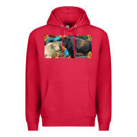 Cardinal Charolais and black angus bull with sunflower and leopard Premium Hoodie - RanaPortraitStore
