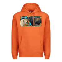 Carrot Charolais and black angus bull with sunflower and leopard Premium Hoodie - RanaPortraitStore