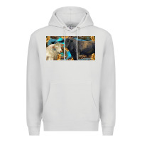 Dove Grey Charolais and black angus bull with sunflower and leopard Premium Hoodie - RanaPortraitStore