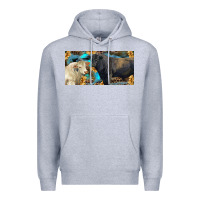 Heather Grey Charolais and black angus bull with sunflower and leopard Premium Hoodie - RanaPortraitStore