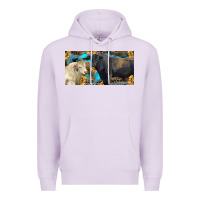 Lilac Charolais and black angus bull with sunflower and leopard Premium Hoodie - RanaPortraitStore