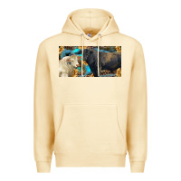 Pina Colada Charolais and black angus bull with sunflower and leopard Premium Hoodie - RanaPortraitStore