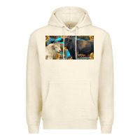 Sandshell Charolais and black angus bull with sunflower and leopard Premium Hoodie - RanaPortraitStore