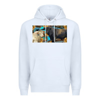 White Charolais and black angus bull with sunflower and leopard Premium Hoodie - RanaPortraitStore