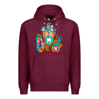 Burgundy Dentist Cold Drink Frappe Premium Hoodie - FaDigitalArtStudio