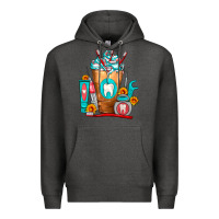 Charcoal Heather Dentist Cold Drink Frappe Premium Hoodie - FaDigitalArtStudio