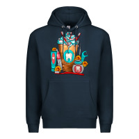 Navy Dentist Cold Drink Frappe Premium Hoodie - FaDigitalArtStudio