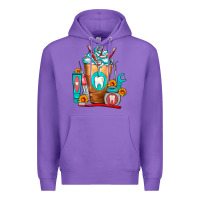 Purple Dentist Cold Drink Frappe Premium Hoodie - FaDigitalArtStudio