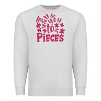 Dove Grey love you to pieces Premium Sweatshirt - CowhideDigitalArt