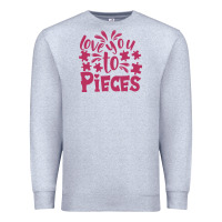 Heather Grey love you to pieces Premium Sweatshirt - CowhideDigitalArt