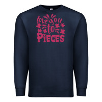 Navy love you to pieces Premium Sweatshirt - CowhideDigitalArt