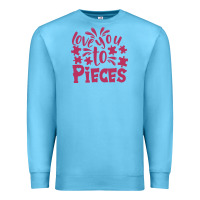 Ocean Blue love you to pieces Premium Sweatshirt - CowhideDigitalArt