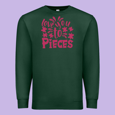 Love You To Pieces Premium Sweatshirt Designed By Cowhidedigitalart