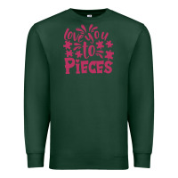 Sports Green love you to pieces Premium Sweatshirt - CowhideDigitalArt