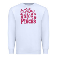 White love you to pieces Premium Sweatshirt - CowhideDigitalArt