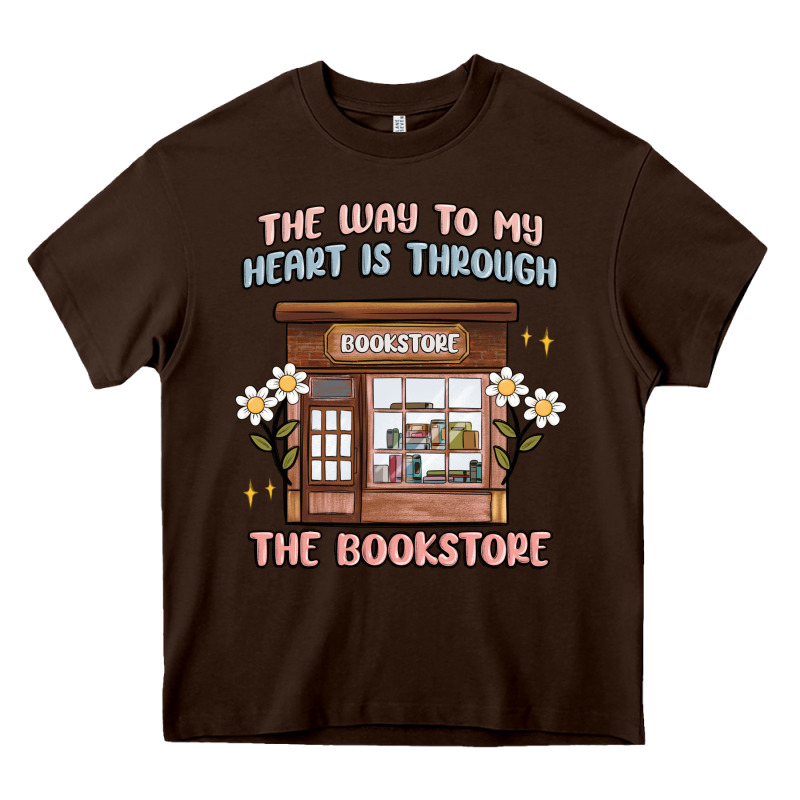 The Way To My Heart Is Through The Bookstore Heavy Core Tee by MaliasSmallBusiness | Teevron
